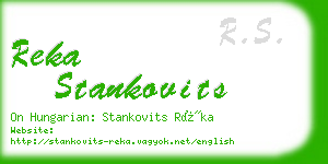 reka stankovits business card